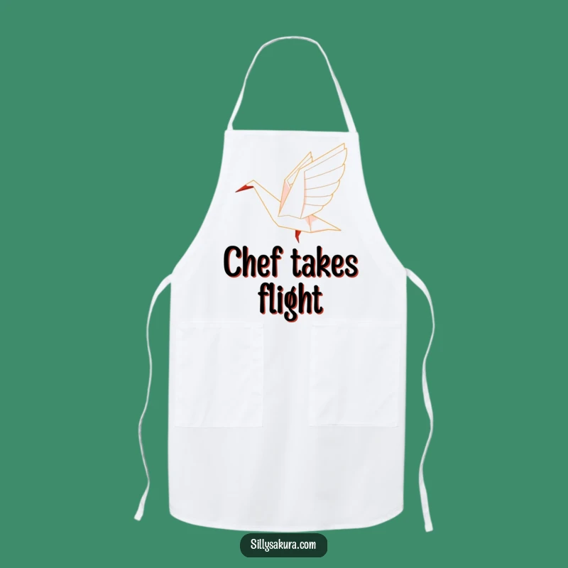 Funny Origami Crane Apron: Graceful Flyer Kitchen Gift
