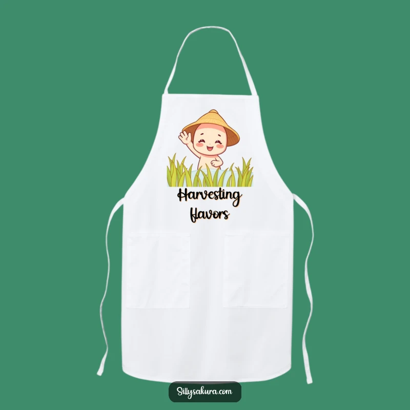 Funny Rice Paddy Character Apron - Cheerful Kitchen Accessory