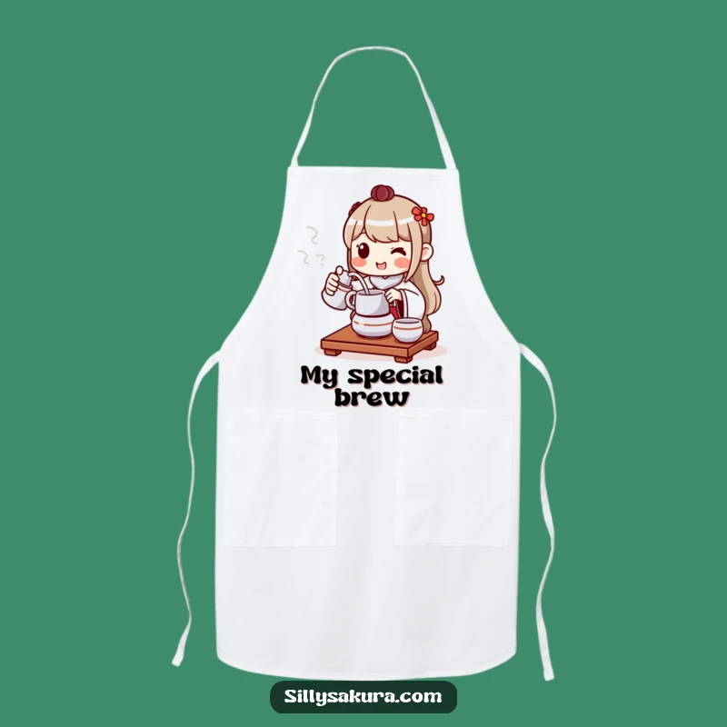 Funny Tea Ceremony Apron: Relaxed Kitchen Wear & Humorous Gift