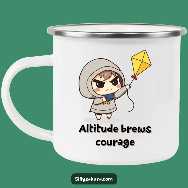 Funny Determined Kite Flyer Camping Mug: Gift for Outdoorsy Dreamers