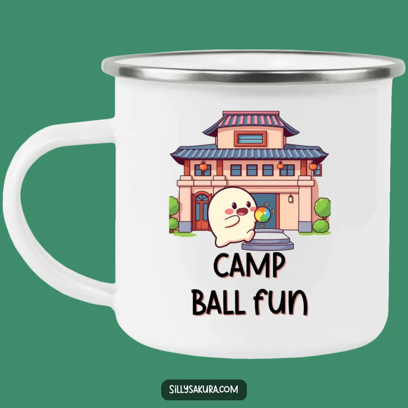 Funny Bouncing Character Camping Mug: Playful Design, Hilarious Outdoor Gift