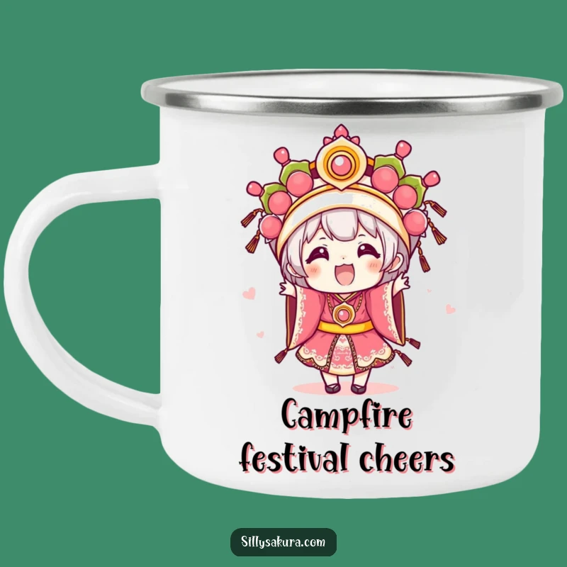 Funny Festival Kawaii Camping Mug: Adventure with Festive Spirit, Perfect Gift