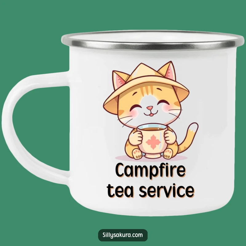 Funny Cat Tea Camping Mug: Durable Fun for Outdoor Tea Time