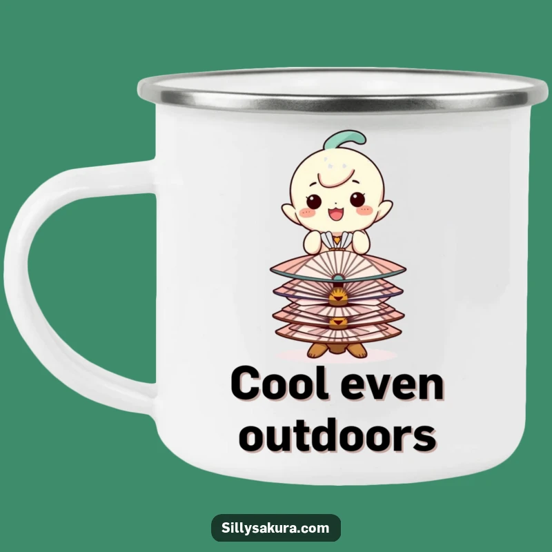 Funny Balancing Fan Character Camping Mug - Durable & Stylish