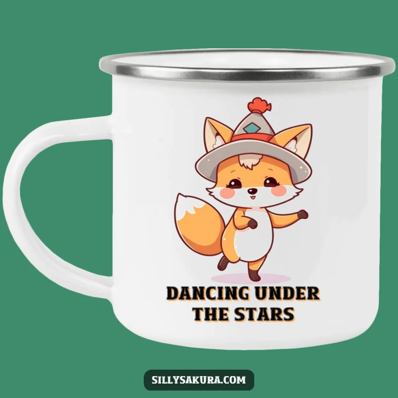 Durable Funny Dancing Fox Camping Mug: Hat Fox Adventure - Hilarious Funny Gift