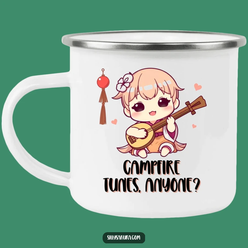 Durable Funny Kawaii Musician Camping Mug: Enjoy Tunes Outdoors with a Cute Character