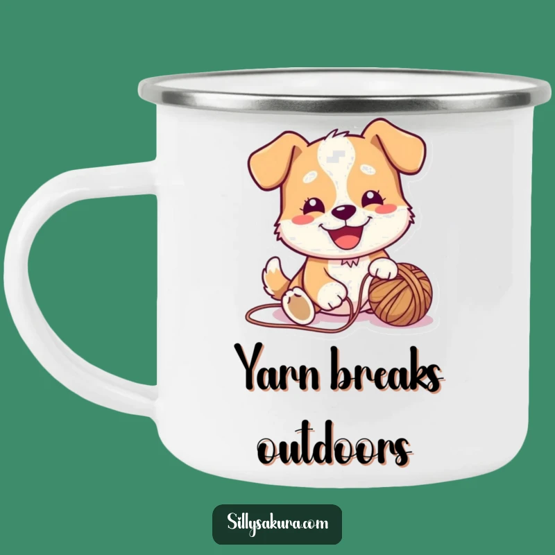 Funny Dog Yarn Camping Mug: Durable Fun for Outdoor Play
