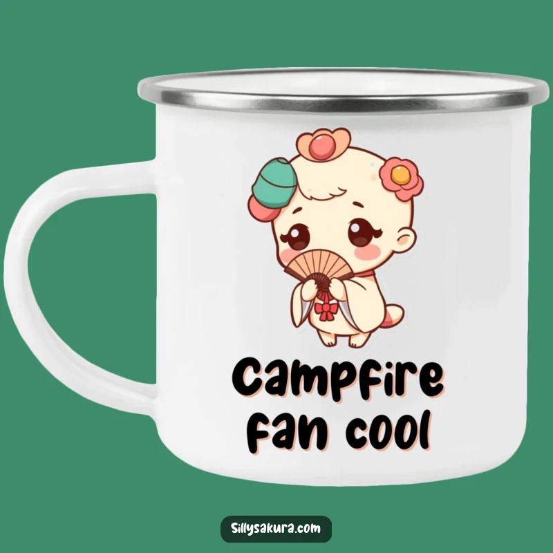 Funny Kawaii Fan Pose Camping Mug: Elegant Sips on Adventures