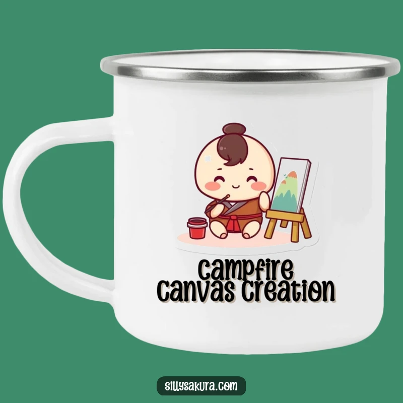 Funny Kawaii Painter Camping Mug: Art on the Go, Perfect Gift