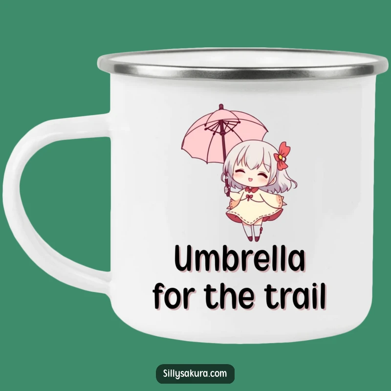 Funny Parasol Twirl Camping Mug: Elegant Sips on Adventures