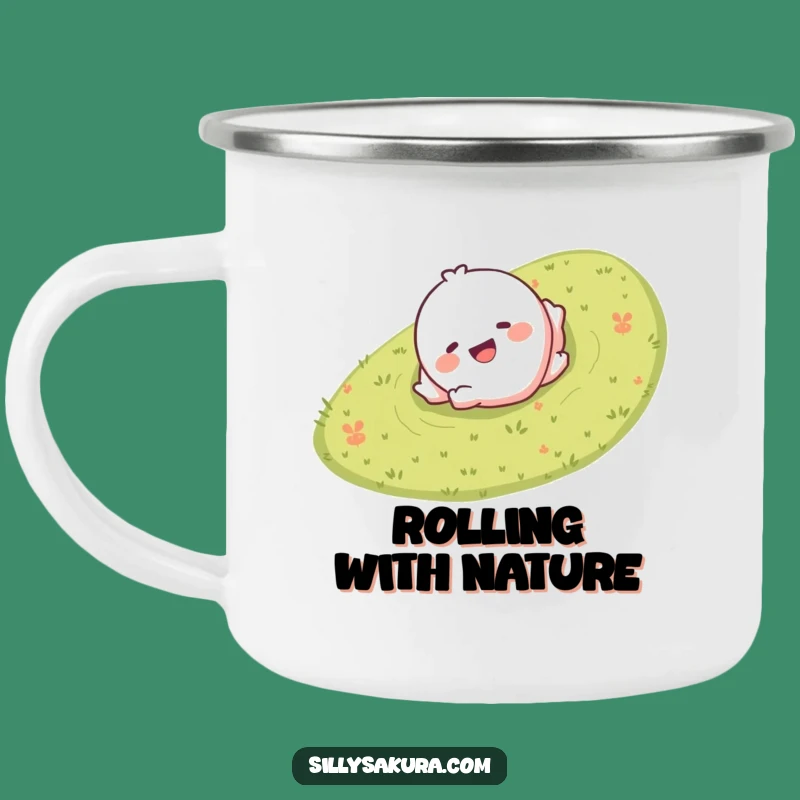 Funny Rolling Hill Character Camping Mug - Durable & Giggling