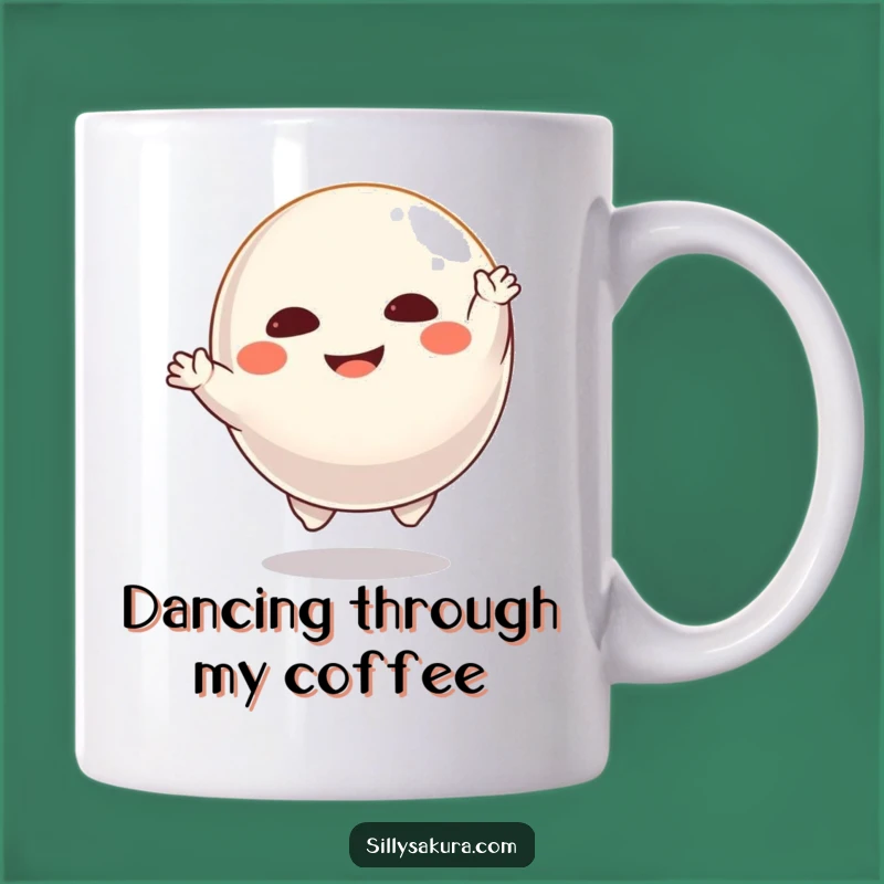 Funny Dancing Daruma Mug: Floating Joyful Character, Perfect Funny Gift