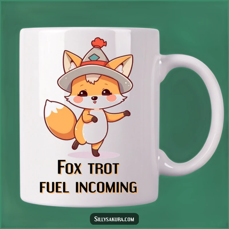 Funny Dancing Fox Mug: Adorable Woodland Creature with Hat - Perfect Funny Gift