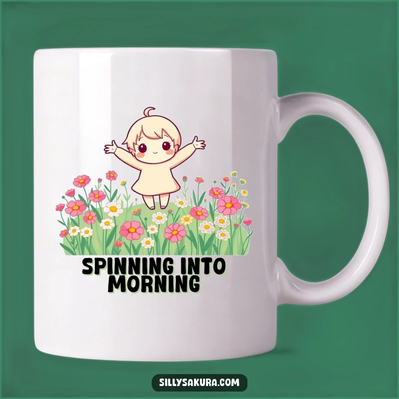 Funny Flower Spinner Mug: Embrace Joy and Freedom, A Blissful Funny Gift