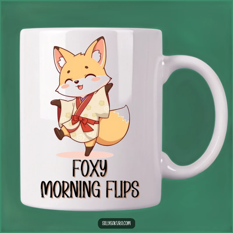 Funny Fox Kimono Cartwheel Mug - Energetic Playful Animal Gift