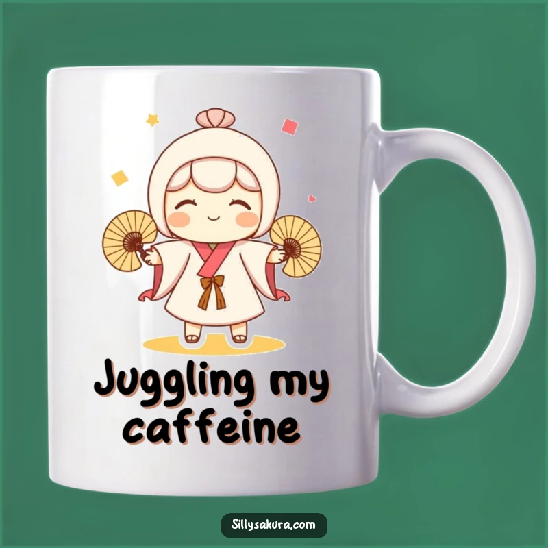 Funny Kokeshi Doll Mug: Juggling Character Gift for Playful Fun Lovers