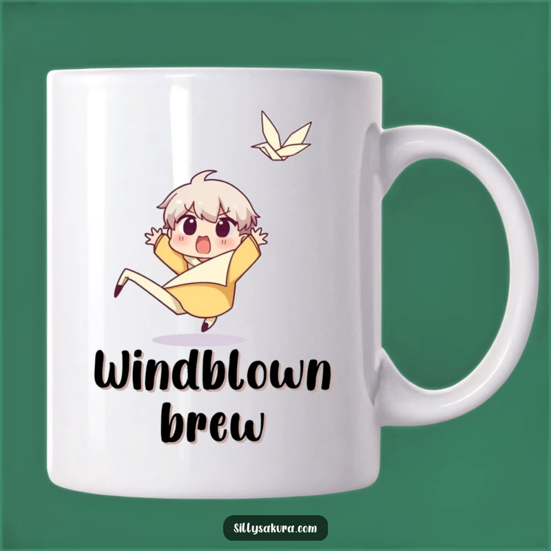 Funny Surprised Character Mug: Wind Gust Humor, Perfect Unexpected Gift for Jokers