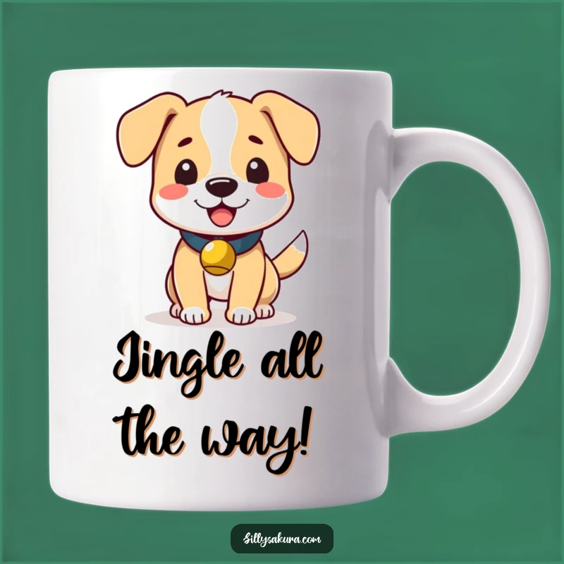 Funny Wagging Dog Bell Mug: Happy Pooch - Joyful Funny Gift