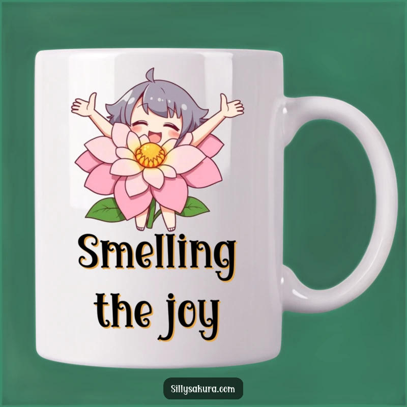 Funny Flower Embracer Mug: Spread Joy with this Cheerful Character Gift!