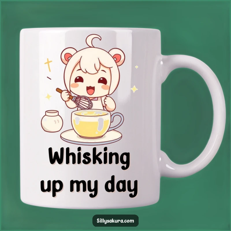 Funny Kawaii Tea Lover Mug - Whisking Character, Perfect Gift for Tea Enthusiasts