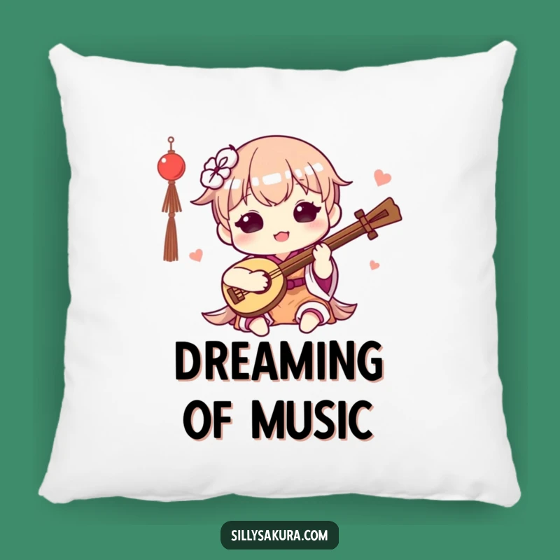 Cozy Funny Kawaii Musician Pillow: Cuddle Up with Cute Character's Happy Sounds