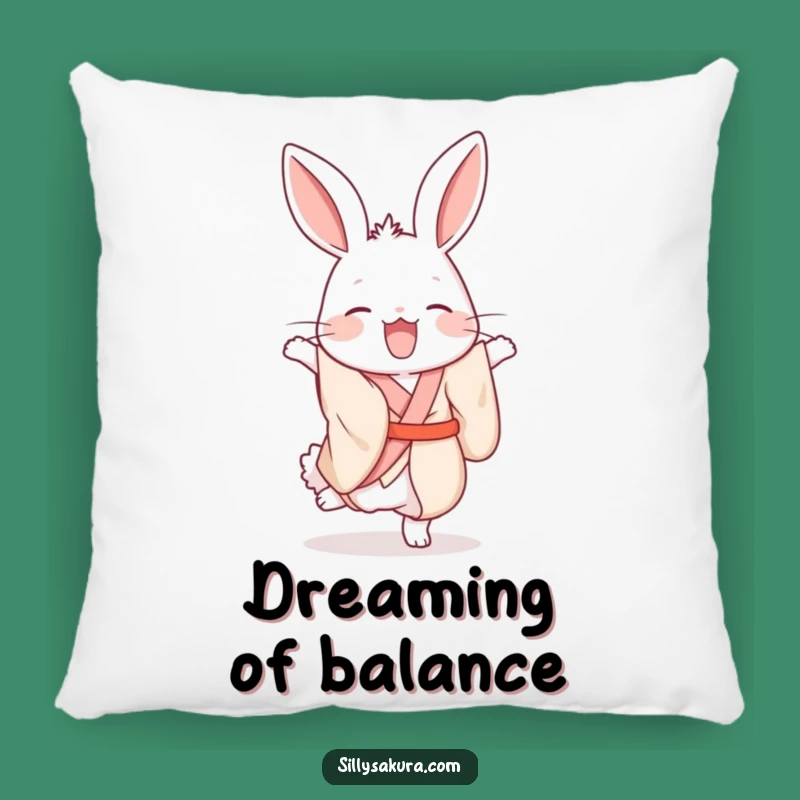 Funny Rabbit Kimono Pillow: Cozy Comfort with Acrobat Humor