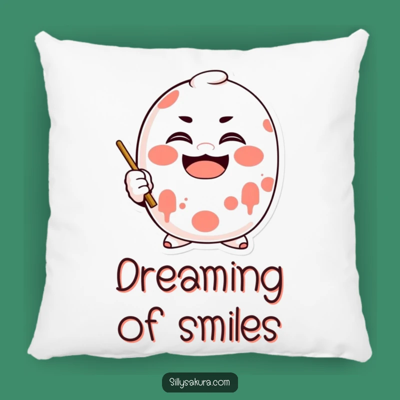 Funny Daruma Smile Pillow: Cozy Painter Doll Comfort Gift