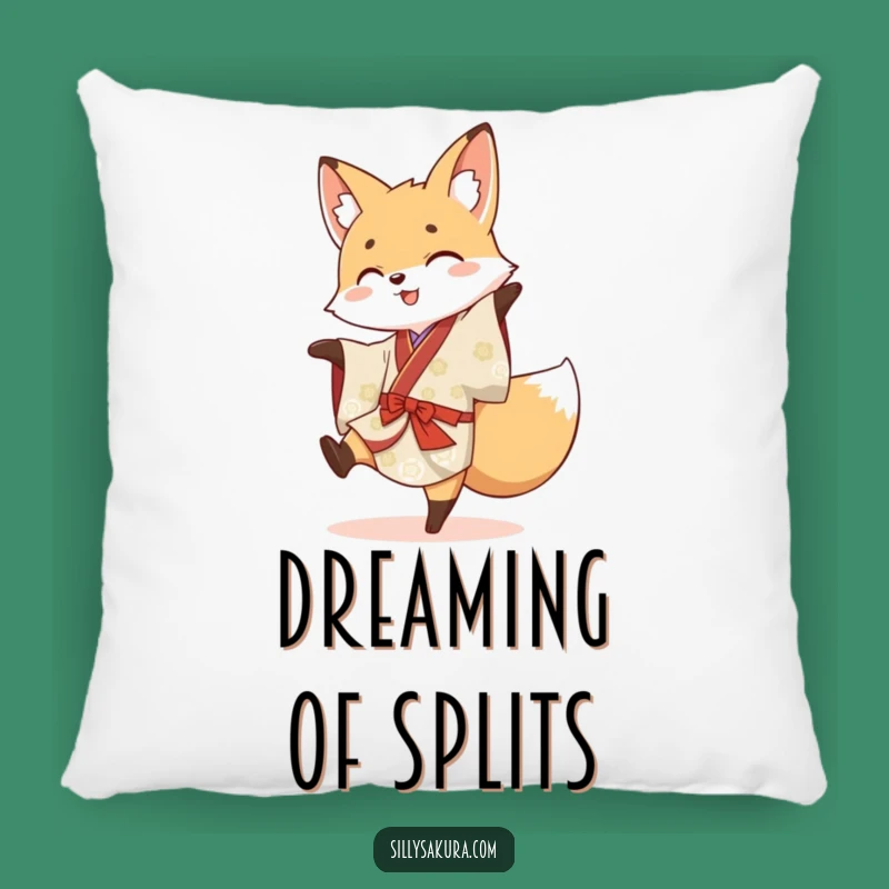 Funny Fox Kimono Cartwheel Pillow - Cozy Playful Decor Gift