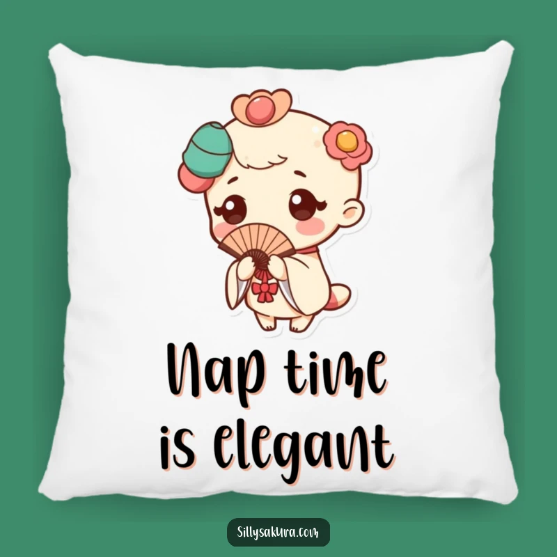 Funny Kawaii Fan Pose Pillow: Cozy Charm & Humorous Accent