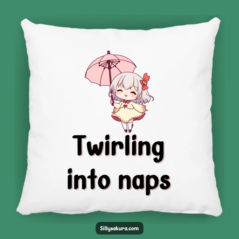 Funny Parasol Character Pillow: Cozy Accent & Humorous Sophistication