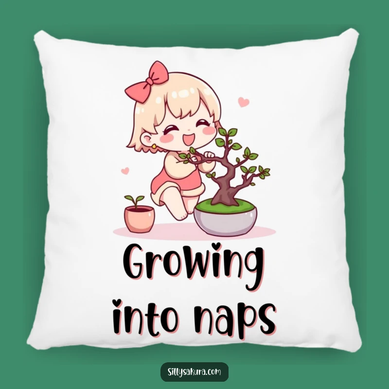 Cozy Funny Kawaii Bonsai Pillow: Cuddle Up with Cute Character's Gentle Care
