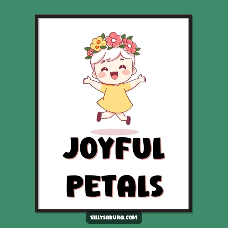 Funny Flower Crown Skip Digital Art: Instant Joy & Whimsy