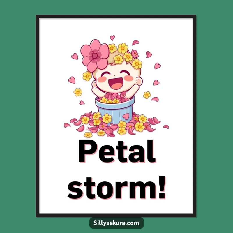 Funny Laughing Petal Spill Character Digital Art - Vibrant Wall Decor