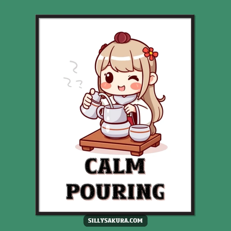 Funny Tea Ceremony Digital Art: Instant Peace & Whimsy