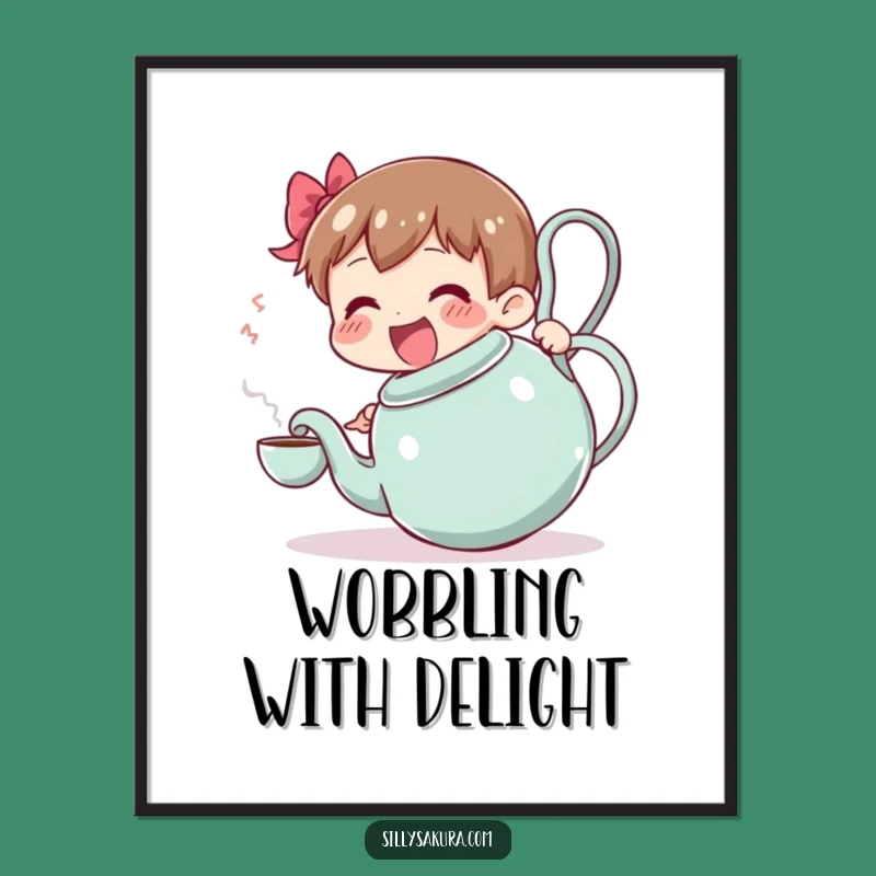 Funny Wobbling Teapot Digital Art - Joyful Decor
