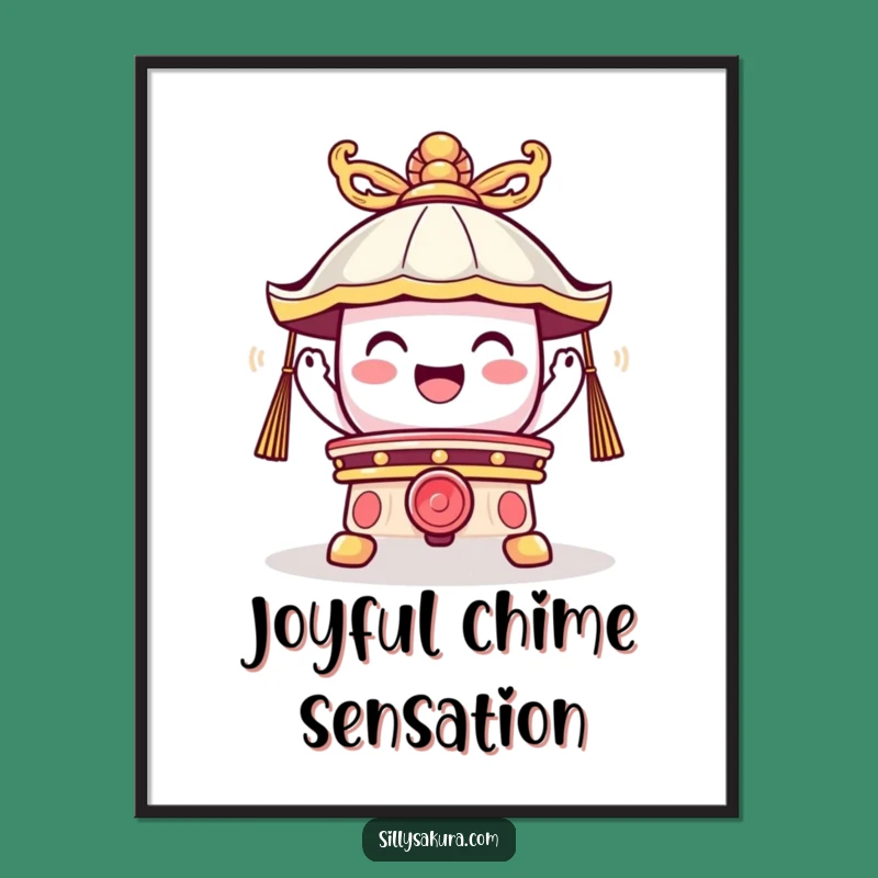 Funny Temple Bell Digital Art: Instant Joyful Vibrations for Your Space