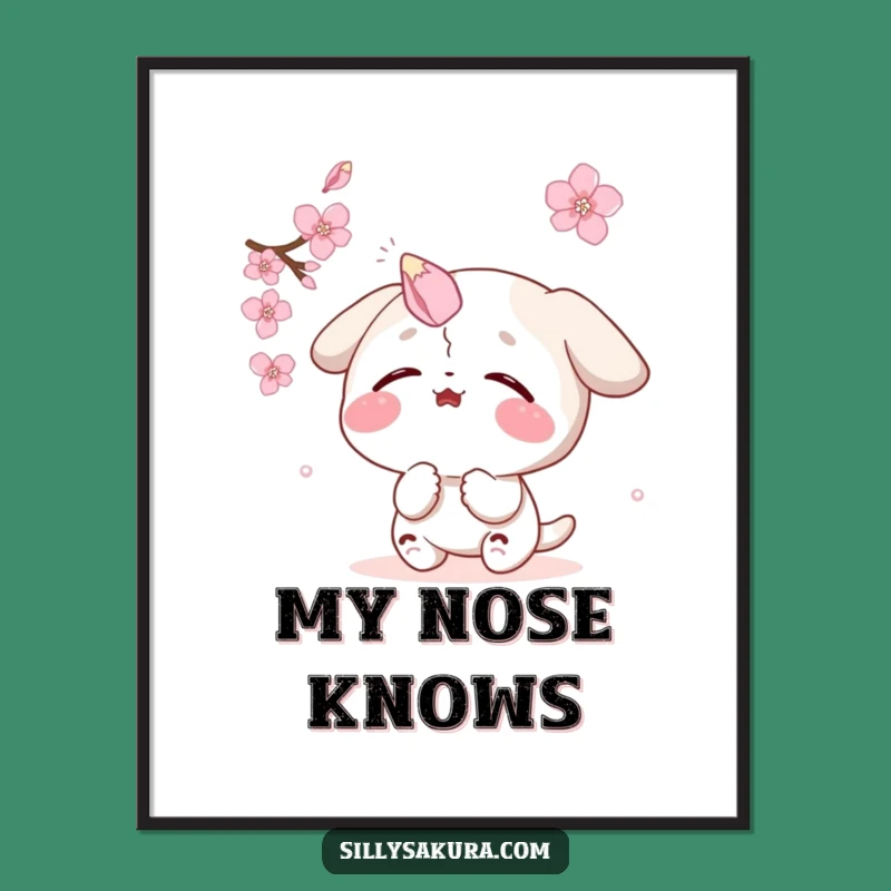 Funny Sakura Petal Nose Digital Art - Whimsical Decor