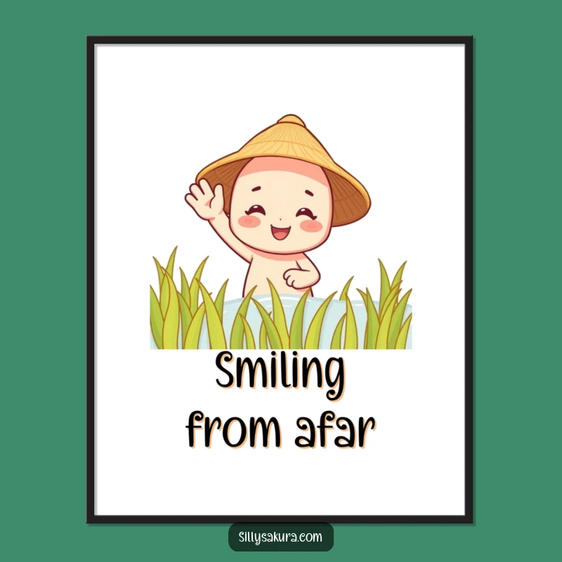Funny Rice Paddy Character Digital Art - Cheerful Wall Decor