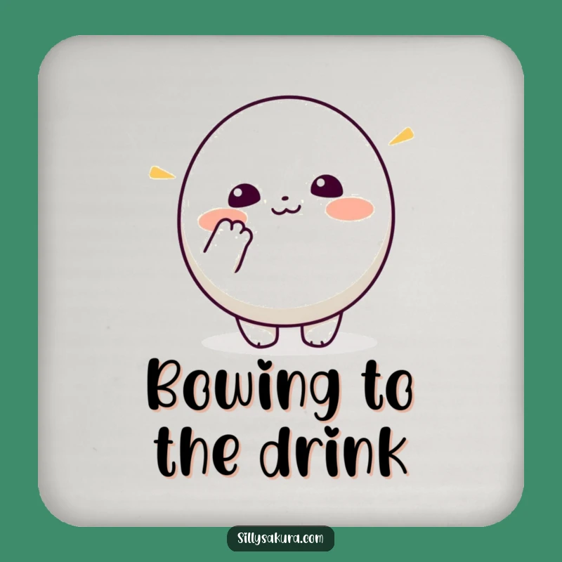 Funny Kawaii Bowing Coaster Set: Protect Surfaces with Cute Character's Polite Gesture