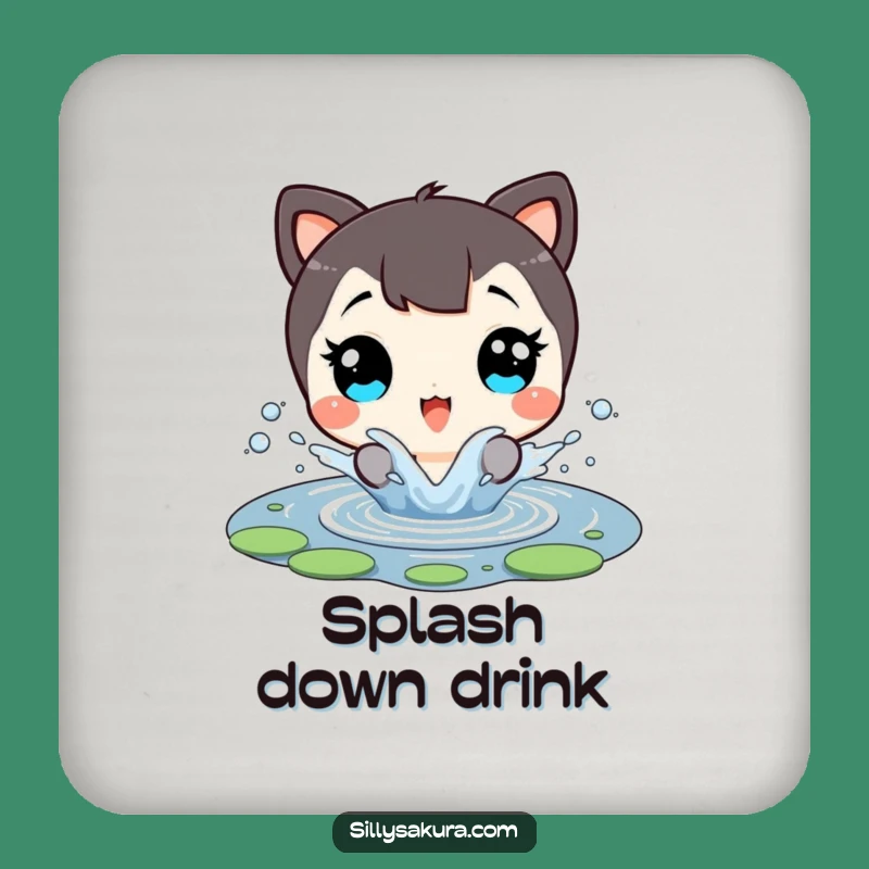 Funny Coaster Set: Character's Pond Splash, Protect Surfaces Hilariously