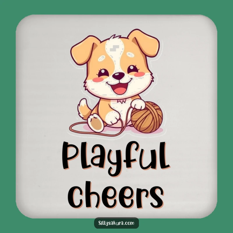 Funny Dog Yarn Drink Coaster: Protect Surfaces with Canine Humor