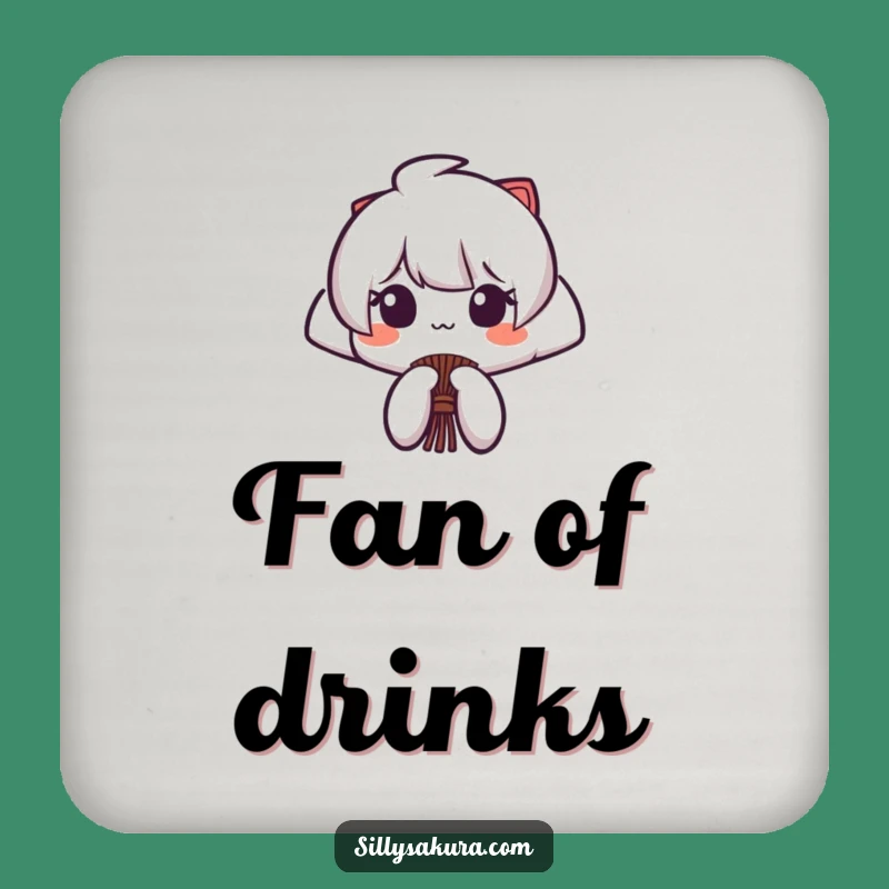 Funny Japanese Fan Drink Coaster: Elegant Protector, Chic Funny Gift