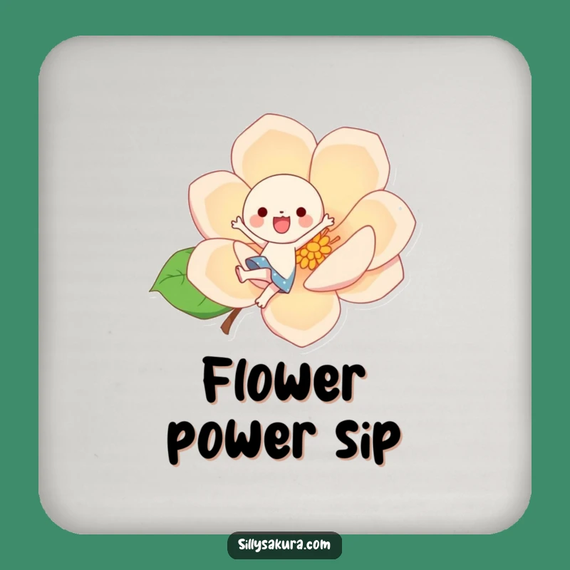 Funny Kawaii Blossom Coaster: Protect Surfaces with Style, A Tiny Funny Gift