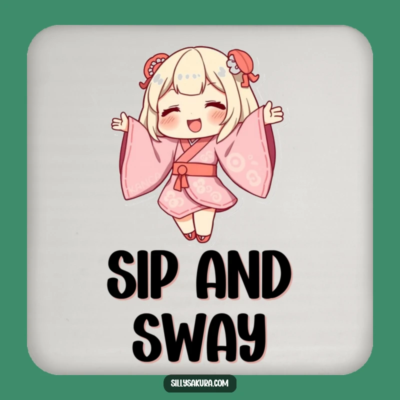 Funny Kimono Dance Coaster: Billowing Sleeves Art Gift