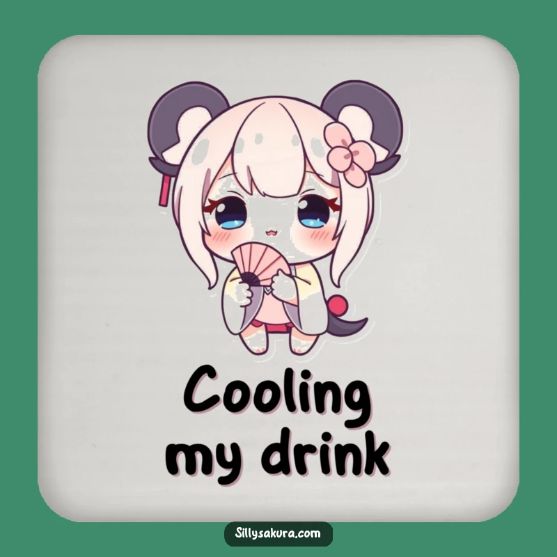 Funny Shy Character Coaster: Cute Blushing Fan Drink Protector, Perfect Humorous Gift