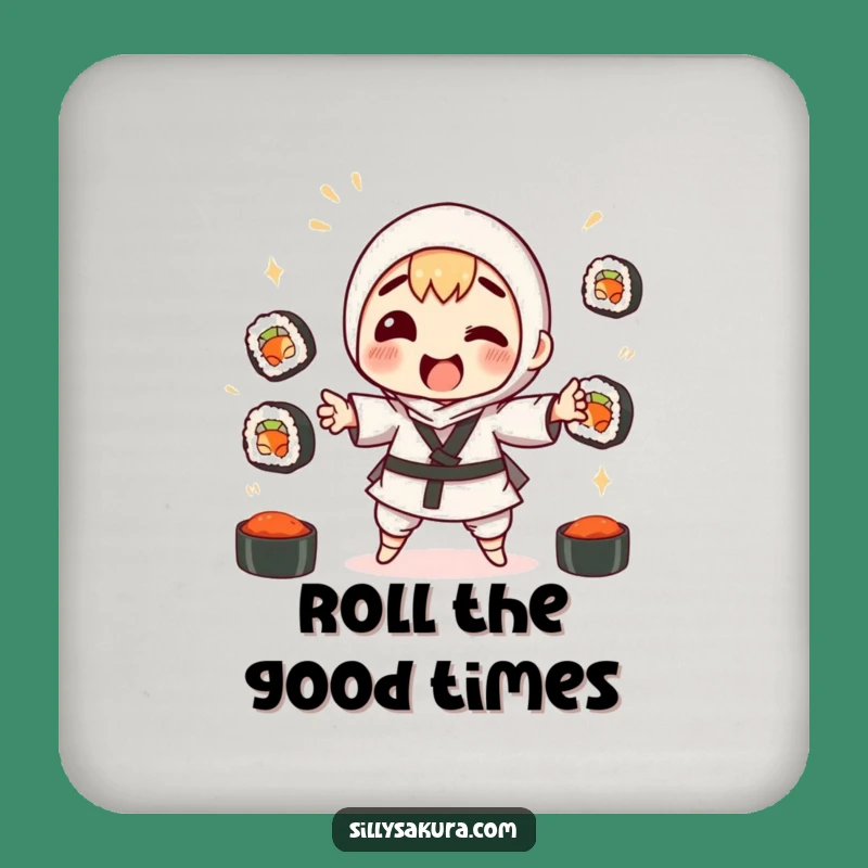 Funny Sushi Juggling Coasters: Protect Surfaces with Hilarious Japanese Food Art