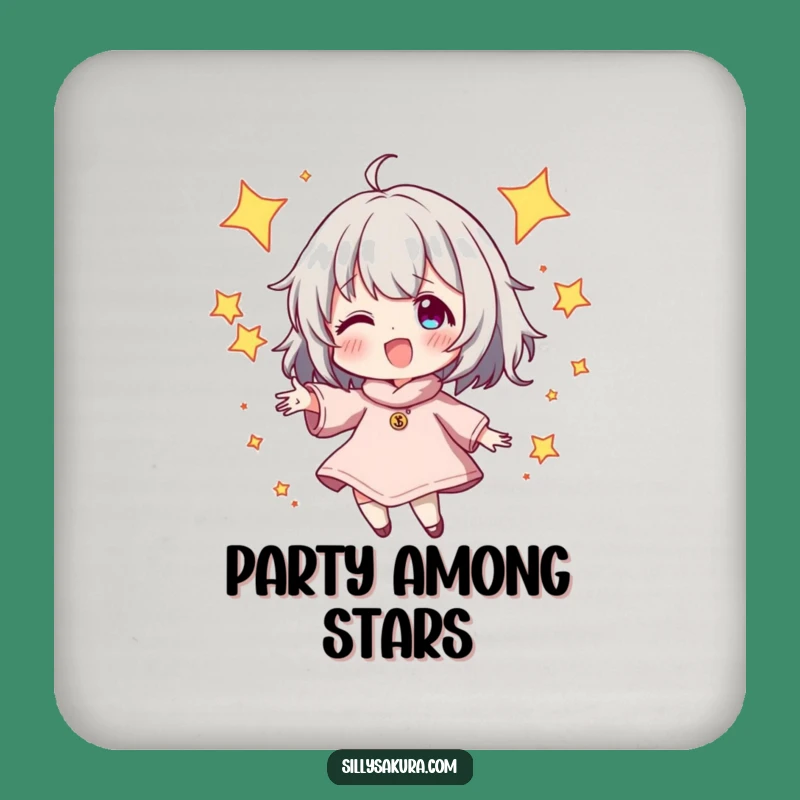 Funny Star Juggling Character Coaster Set - Cosmic Protection for Tables