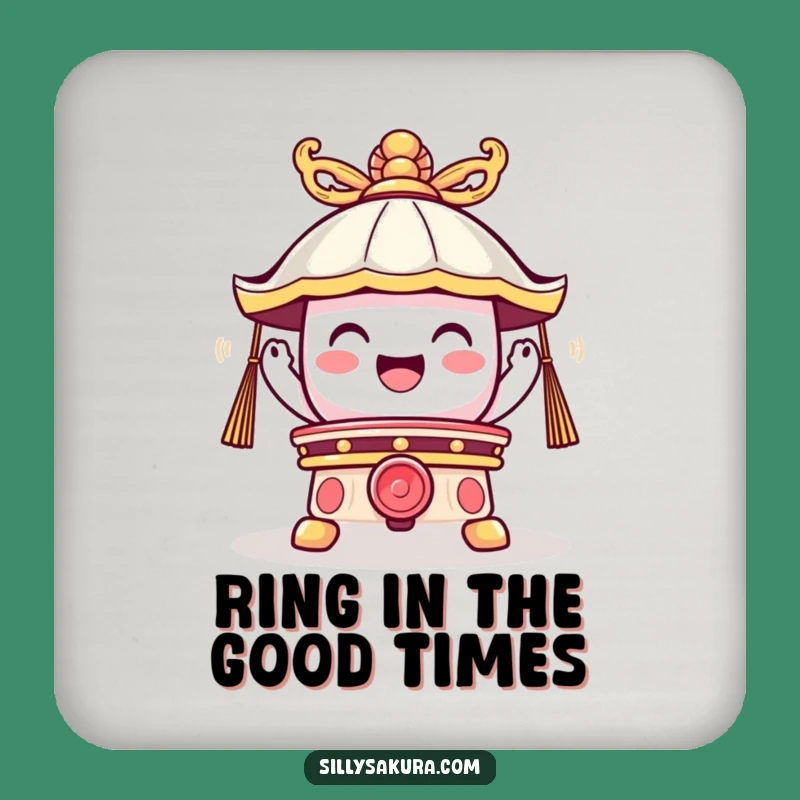 Funny Temple Bell Coaster: Protect Surfaces with Joyful Vibrations