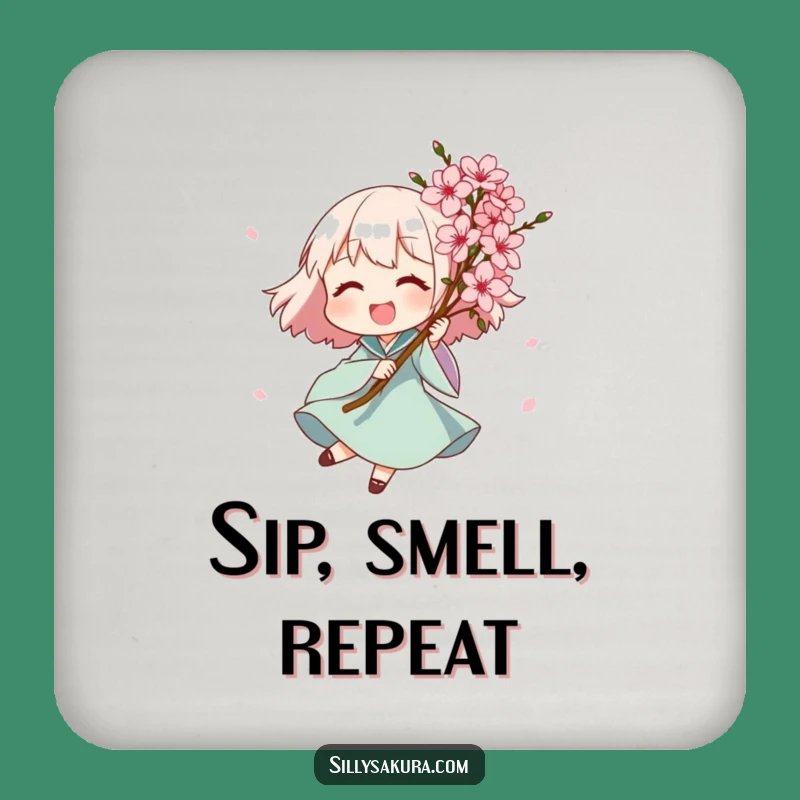 Funny Blossom Character Coaster - Protect Surfaces with Floral Fun