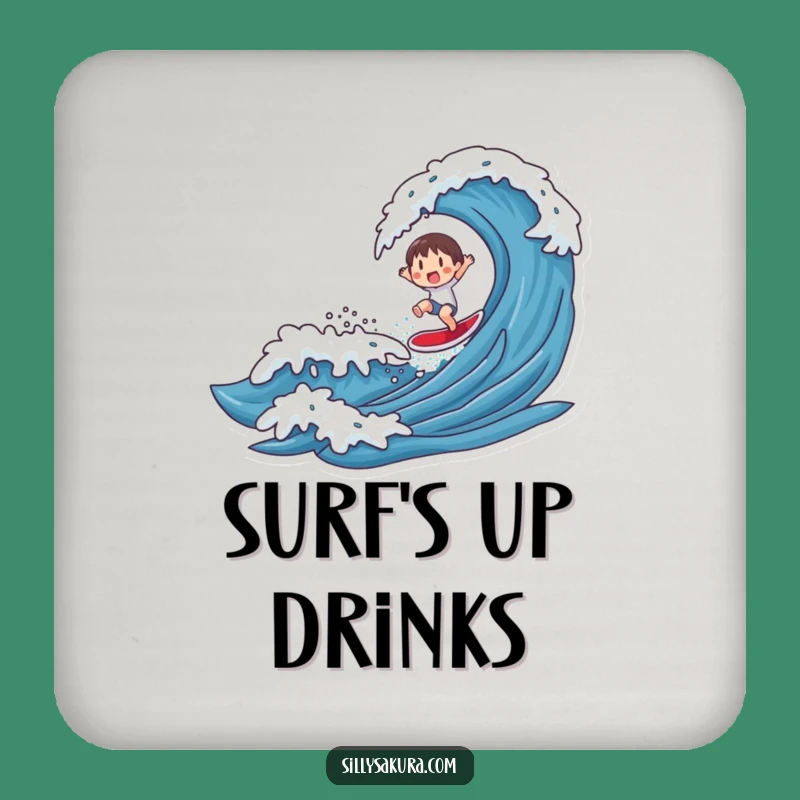 Funny Wave Rider Drink Coaster: Hilarious Protection for Your Surfaces